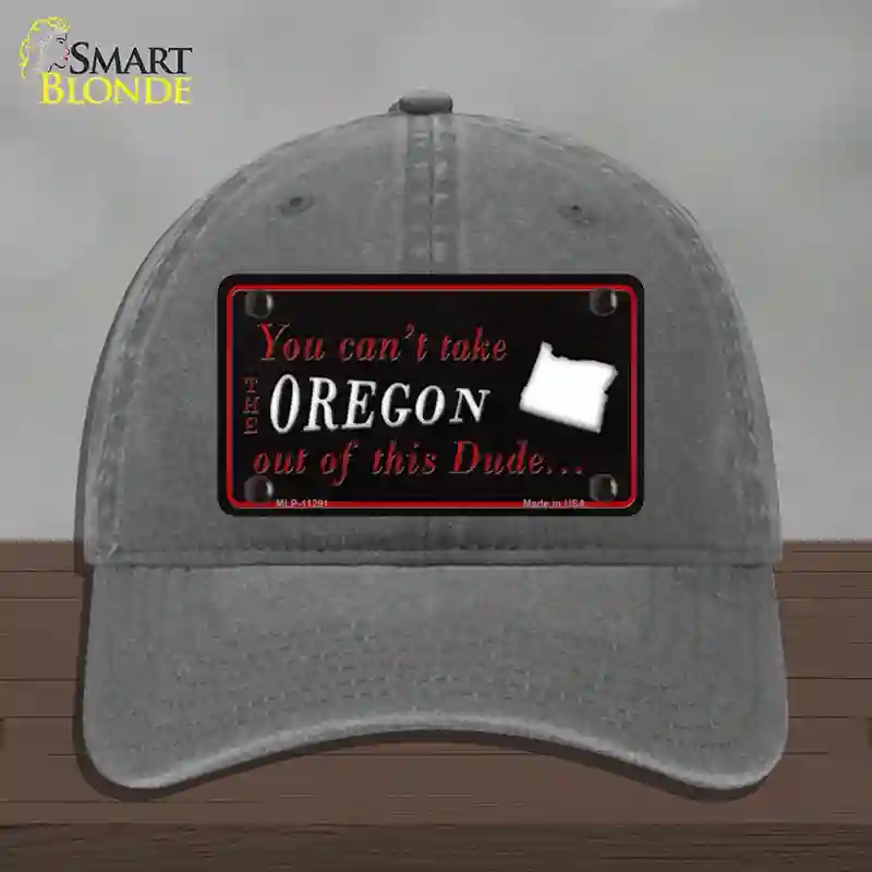 HAT08-MLP-11291 Oregon Dude Novelty License Plate Hat, Unconstructed Cotton - Charcoal