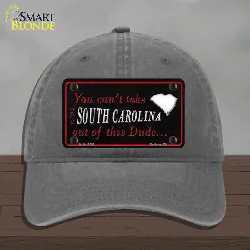 HAT08-MLP-11294 South Carolina Dude Novelty License Plate Hat, Unconstructed Cotton - Charcoal