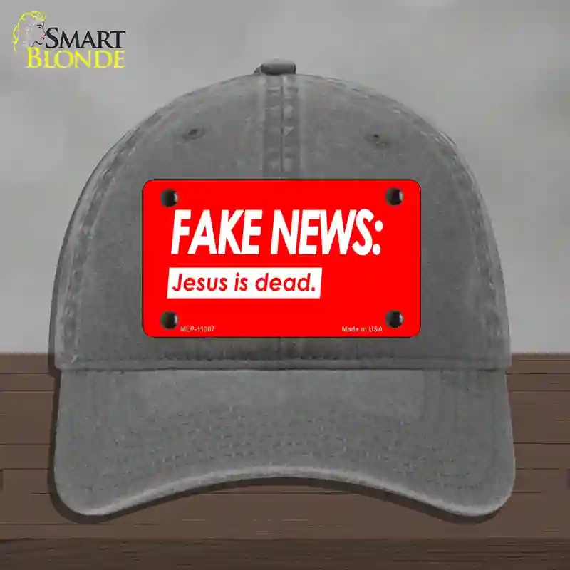 HAT08-MLP-11307 Fake  s Jesus is Dead Novelty License Plate Hat, Unconstructed Cotton - Charcoal