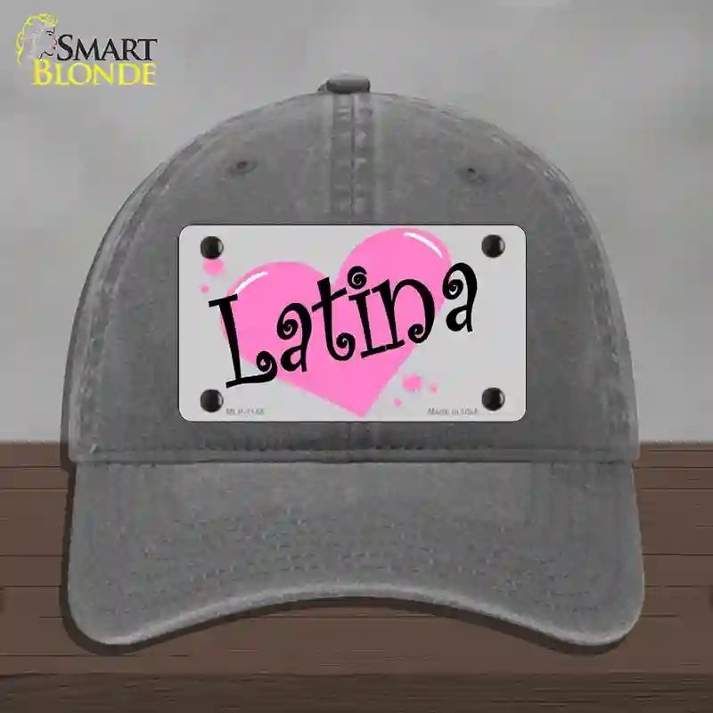HAT08-MLP-1144 Latina Novelty License Plate Hat, Unconstructed Cotton - Charcoal