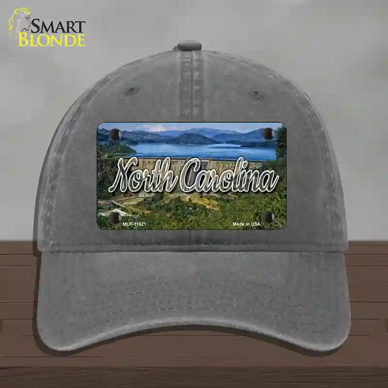 HAT08-MLP-11621 North Carolina Dam State Novelty License Plate Hat, Unconstructed Cotton - Charcoal