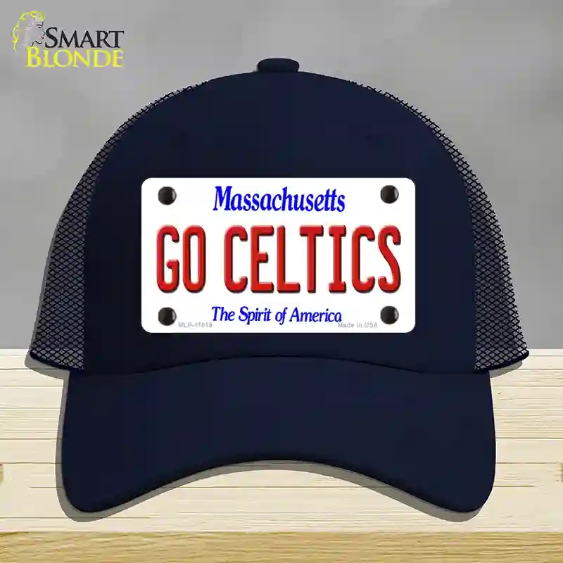 HAT16-MLP-11019 Go Celtics Massachusetts Novelty License Plate Hat, Mesh - Navy
