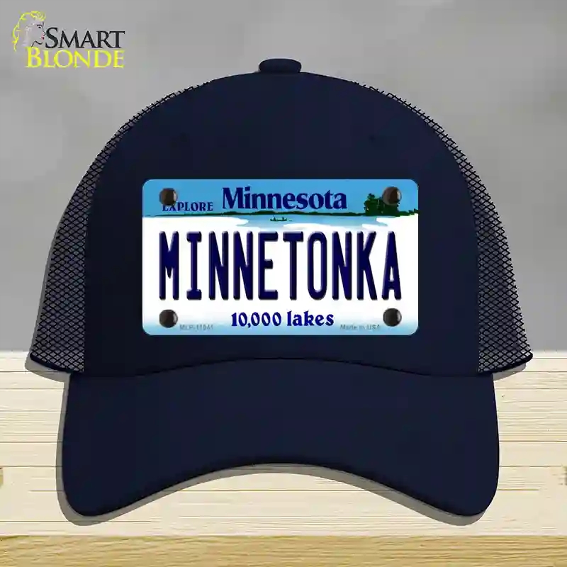 HAT16-MLP-11041 Minnetonka Minnesota State Novelty License Plate Hat, Mesh - Navy