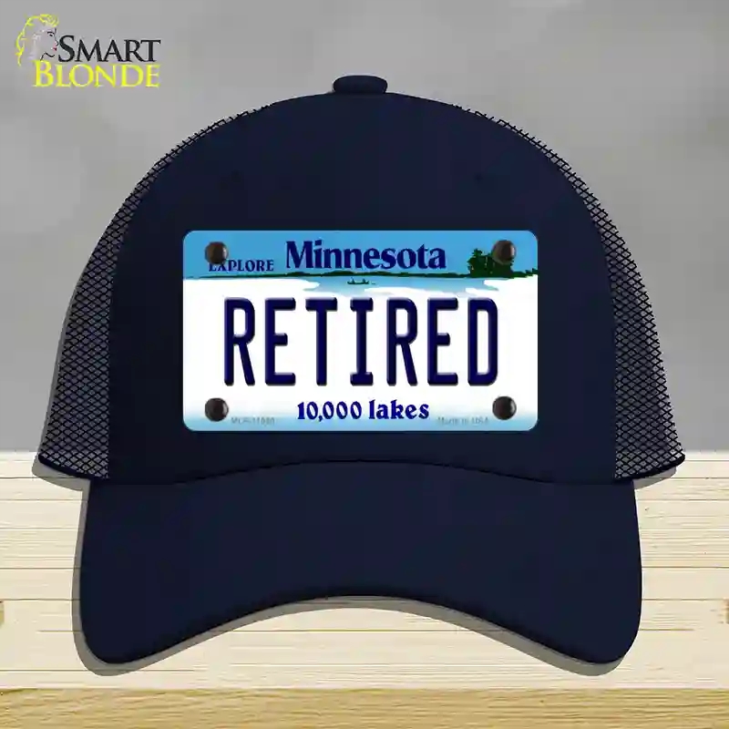 HAT16-MLP-11060 Retired Minnesota State Novelty License Plate Hat, Mesh - Navy