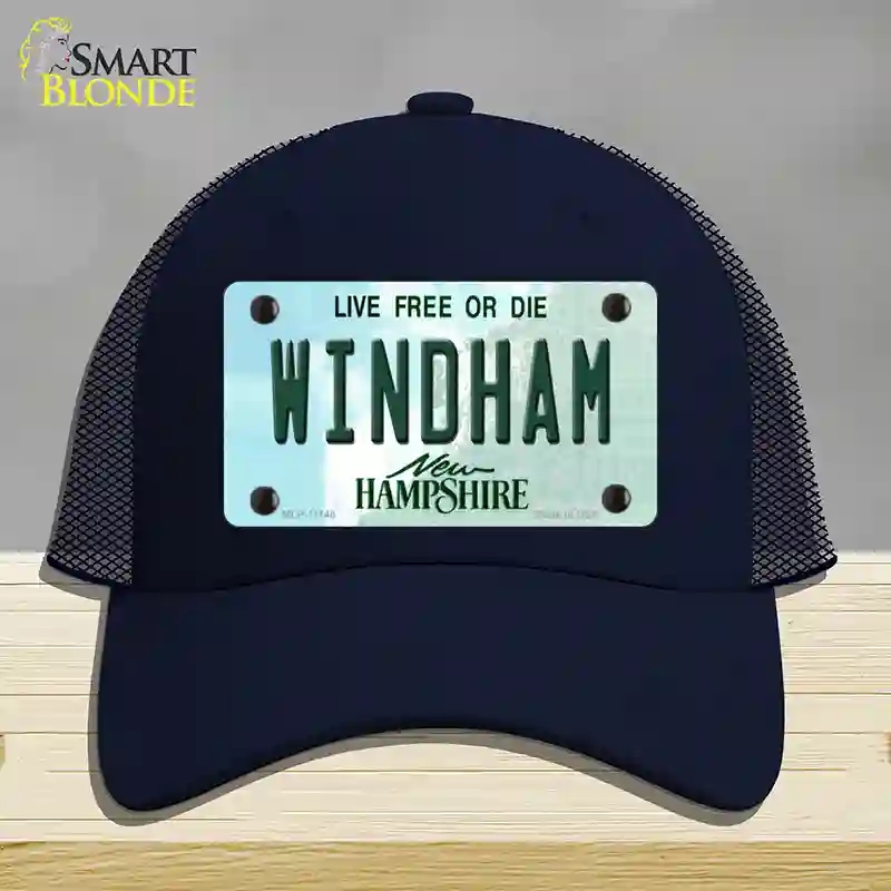 HAT16-MLP-11148 Windham   Hampshire State Novelty License Plate Hat, Mesh - Navy