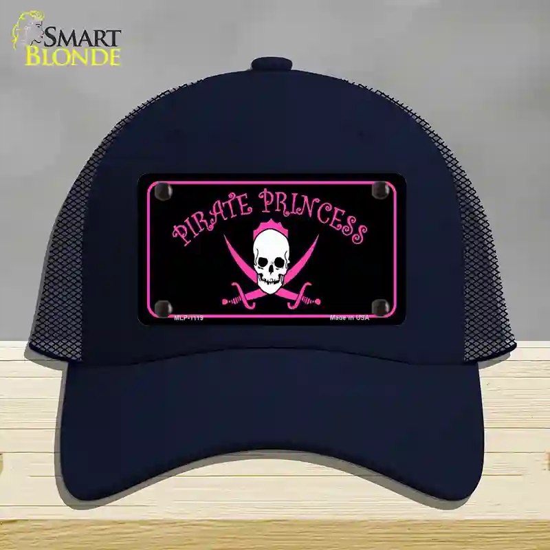HAT16-MLP-1119 Pirate Princess Novelty License Plate Hat, Mesh - Navy