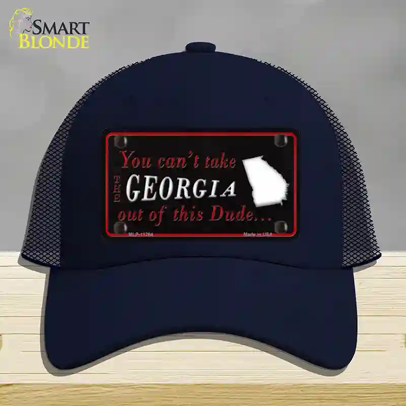 HAT16-MLP-11264 Georgia Dude Novelty License Plate Hat, Mesh - Navy