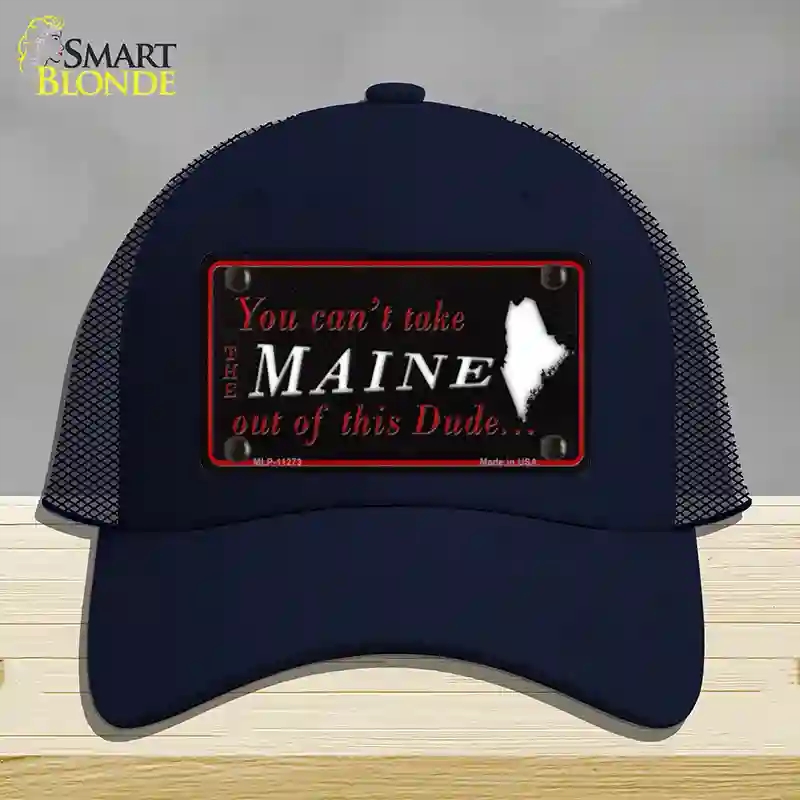 HAT16-MLP-11273 Maine Dude Novelty License Plate Hat, Mesh - Navy