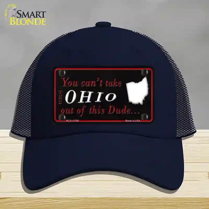 HAT16-MLP-11289 Ohio Dude Novelty License Plate Hat, Mesh - Navy