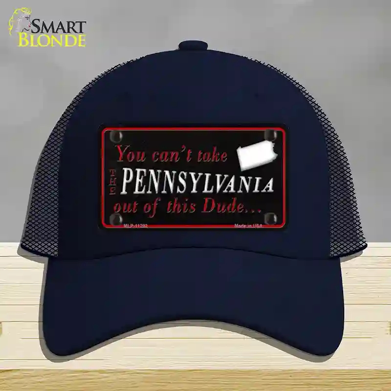 HAT16-MLP-11292 Pennsylvania Dude Novelty License Plate Hat, Mesh - Navy