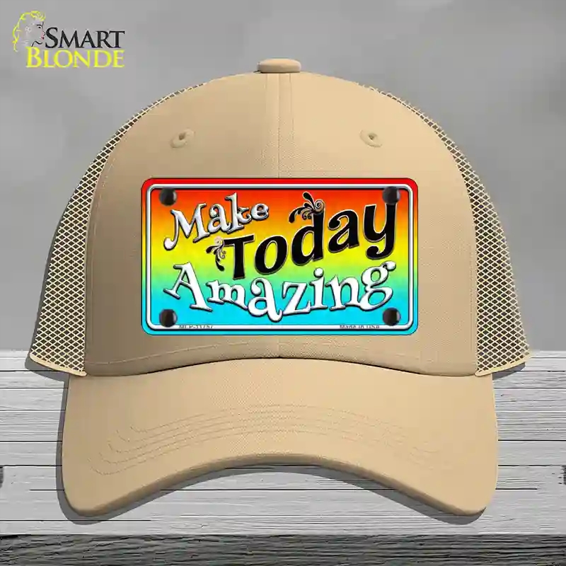 HAT15-MLP-11757 Make Today Amazing Novelty License Plate Hat, Mesh - Khaki