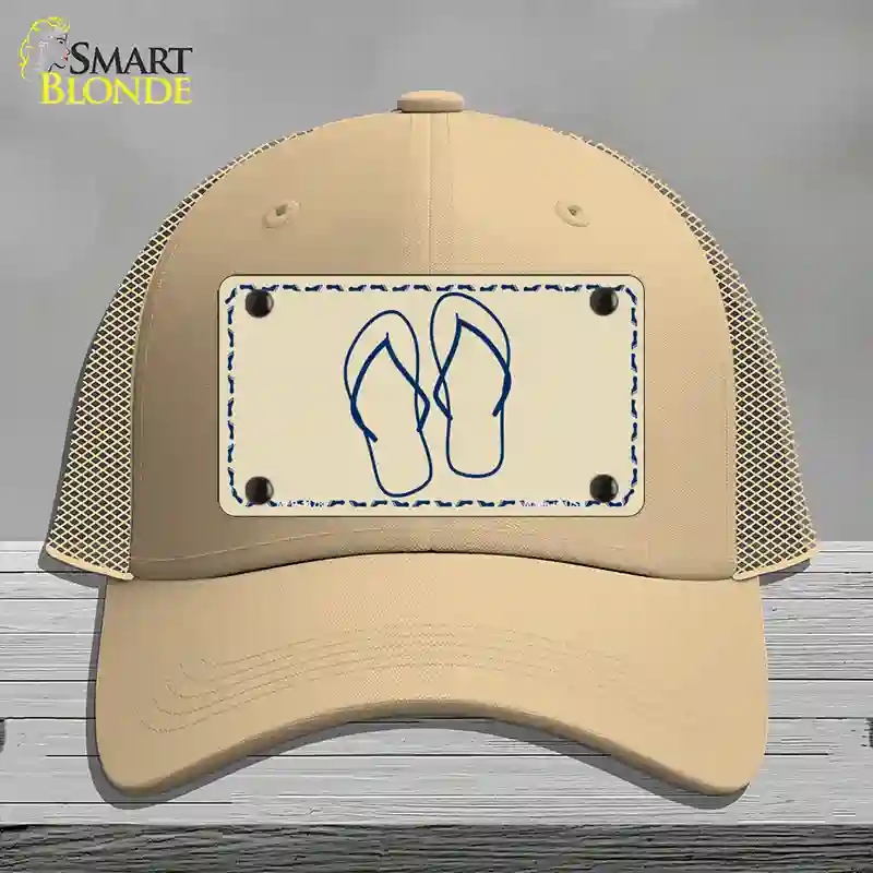 HAT15-MLP-1178 Flip Flops Novelty License Plate Hat, Mesh - Khaki