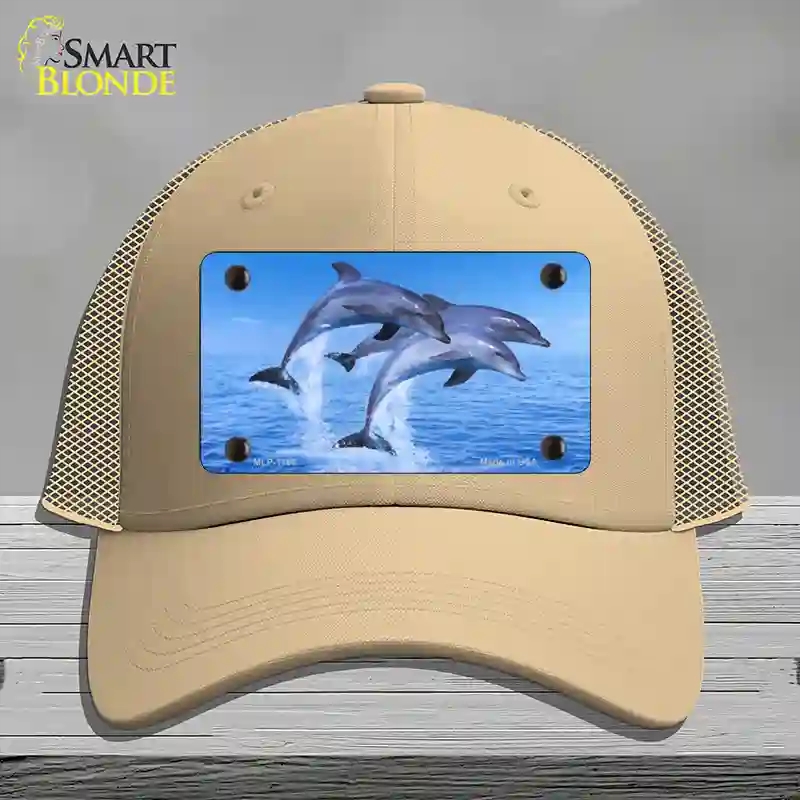 HAT15-MLP-1186 Dolphins Novelty License Plate Hat, Mesh - Khaki