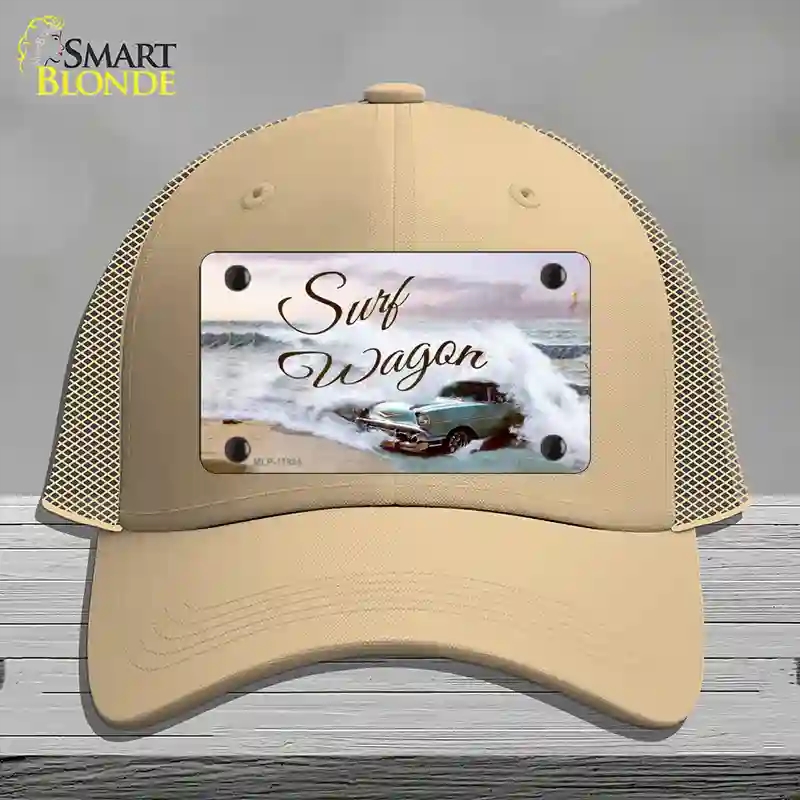 HAT15-MLP-11894 Surf Wagon Novelty License Plate Hat, Mesh - Khaki