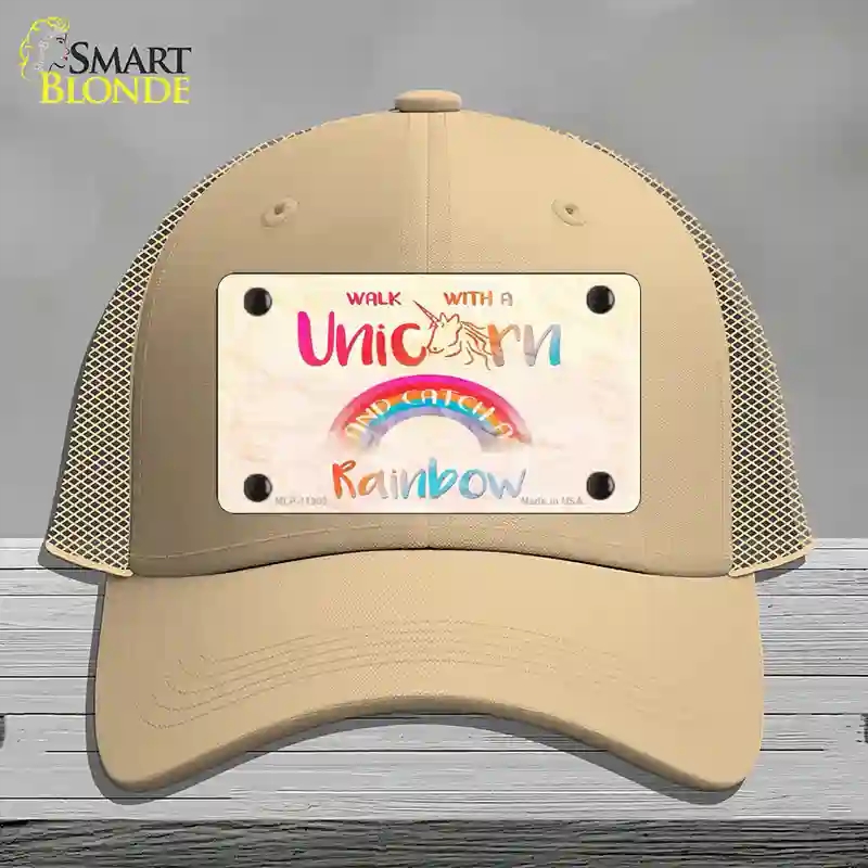 HAT15-MLP-11903 Walk with a Unicorn Novelty License Plate Hat, Mesh - Khaki