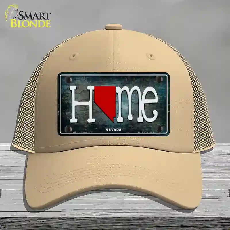 HAT15-MLP-12019 Nevada Home State Outline Novelty License Plate Hat, Mesh - Khaki