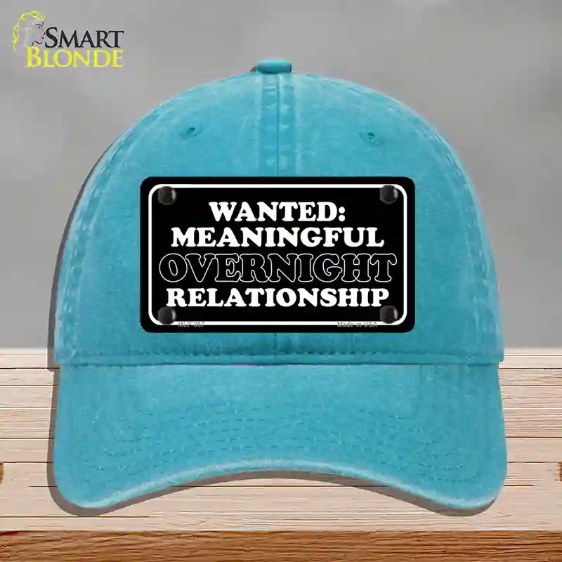 HAT10-MLP-057 Wanted Meaningful Overnight Relationship Novelty License Plate Hat, Unconstructed Cotton - Lake Blue