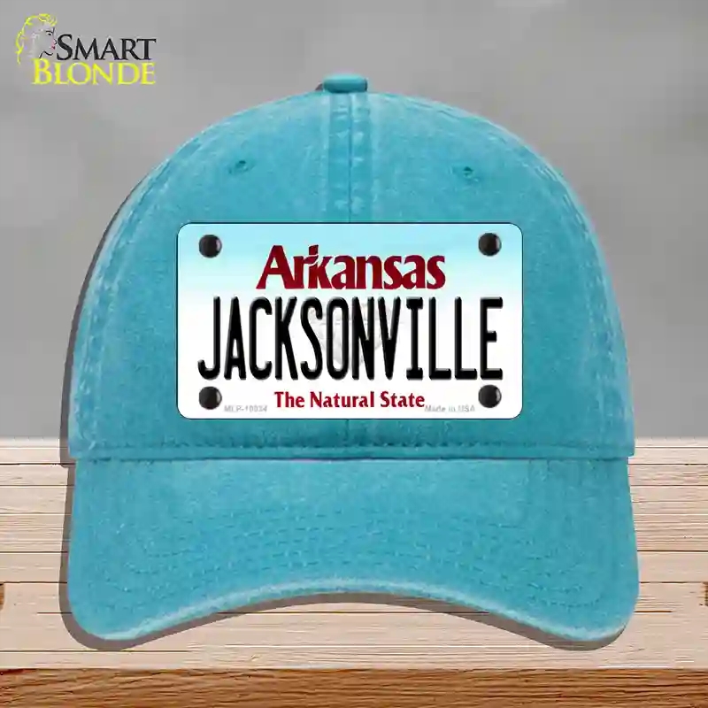 HAT10-MLP-10034 Jacksonville Arkansas Novelty License Plate Hat, Unconstructed Cotton - Lake Blue