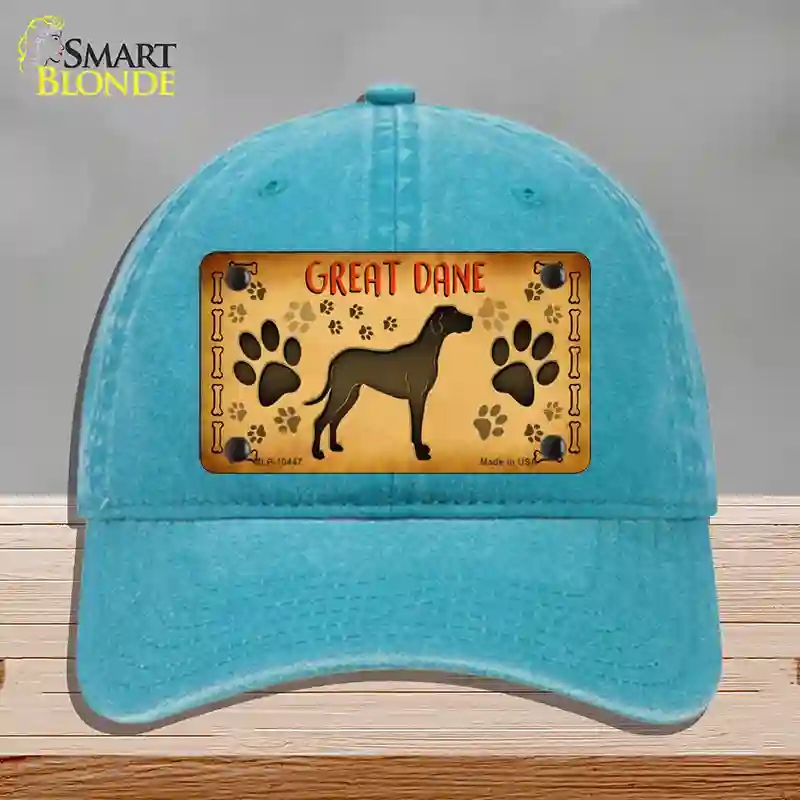 HAT10-MLP-10447 Great Dane Novelty License Plate Hat, Unconstructed Cotton - Lake Blue
