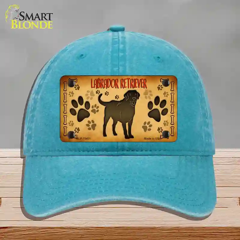 HAT10-MLP-10451 Labrador Retriever Novelty License Plate Hat, Unconstructed Cotton - Lake Blue