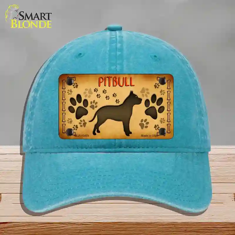 HAT10-MLP-10453 Pitbull Novelty License Plate Hat, Unconstructed Cotton - Lake Blue