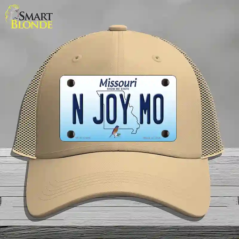 HAT15-MLP-10248 N Joy MO Missouri Novelty License Plate Hat, Mesh - Khaki