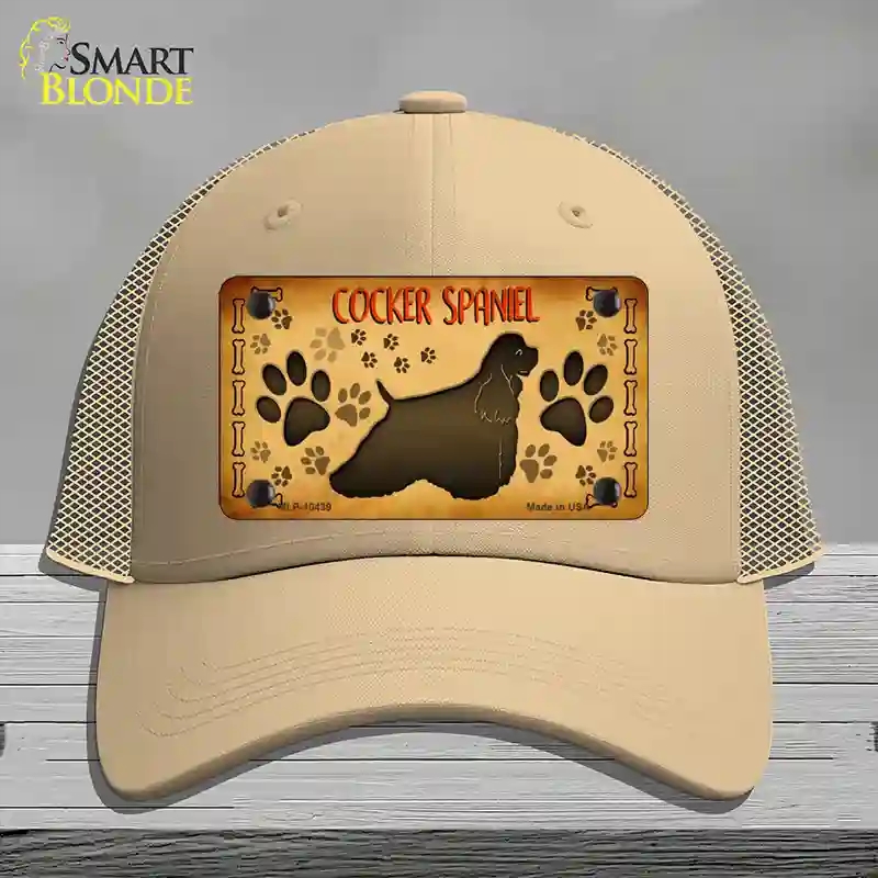 HAT15-MLP-10439 Cocker Spaniel Novelty License Plate Hat, Mesh - Khaki
