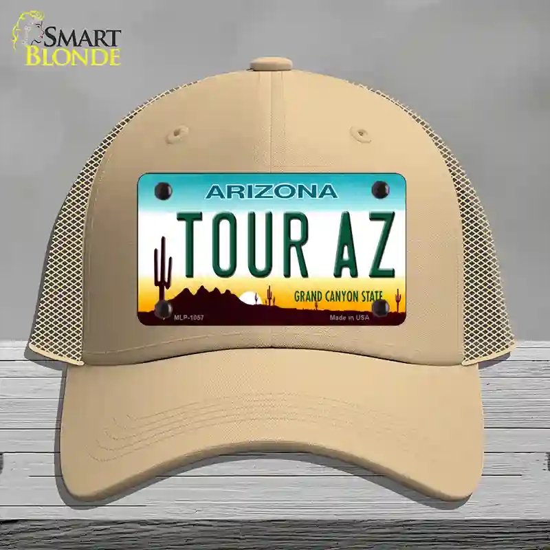 HAT15-MLP-1057 Tour Az Novelty License Plate Hat, Mesh - Khaki