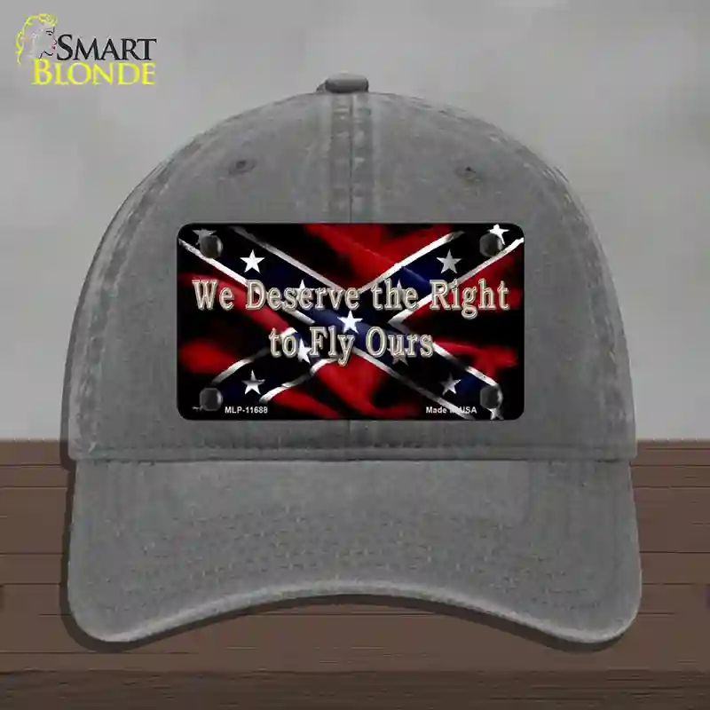 HAT08-MLP-11688 We Deserve the Right Novelty License Plate Hat, Unconstructed Cotton - Charcoal