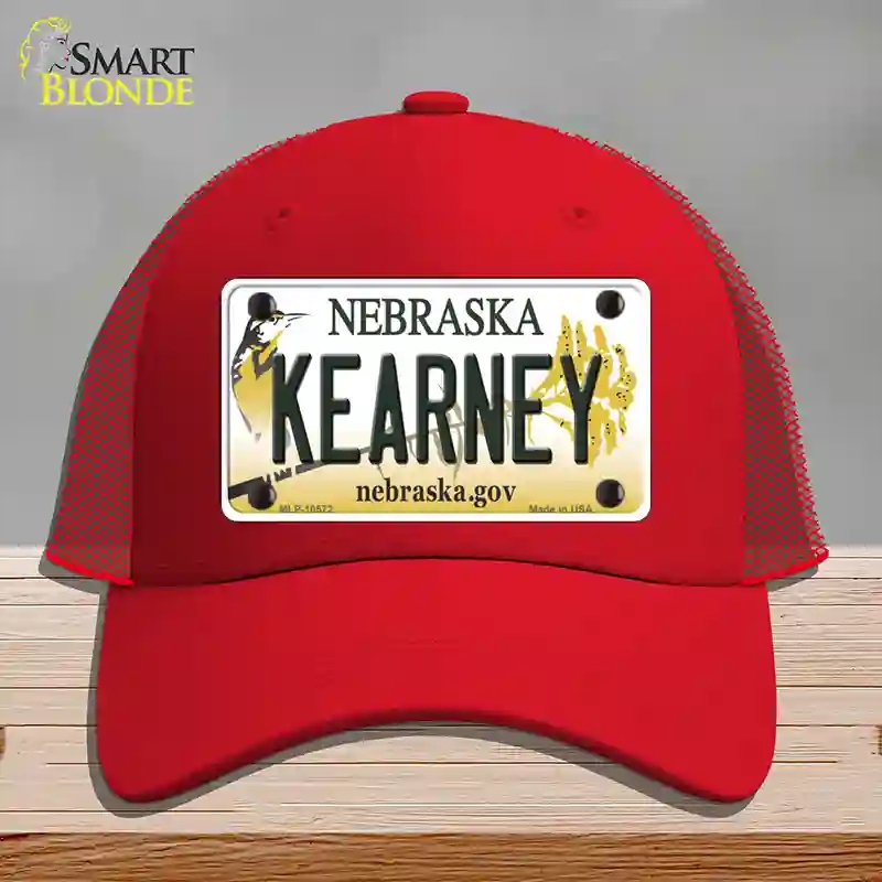 HAT17-MLP-10572 Kearney Nebraska Novelty License Plate Hat, Mesh - Red