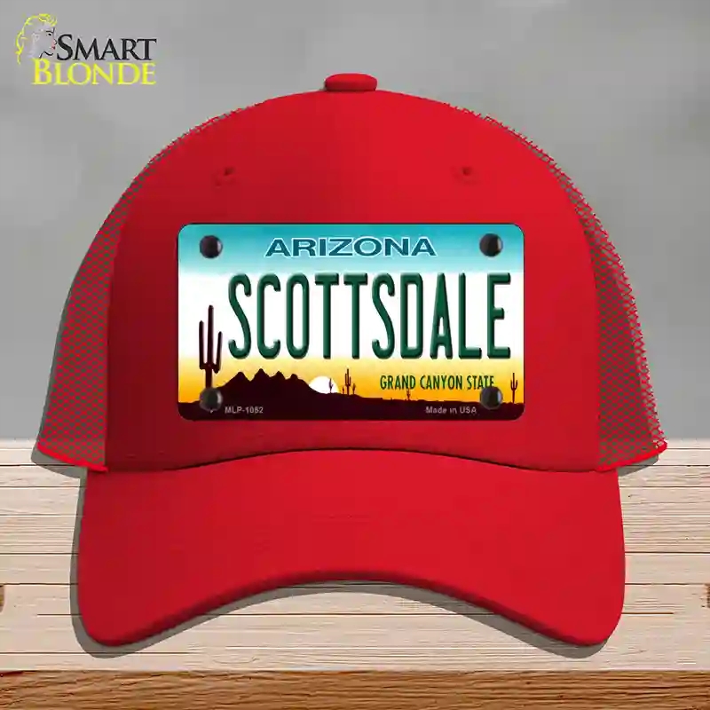 HAT17-MLP-1062 Scottsdale Arizona Novelty License Plate Hat, Mesh - Red