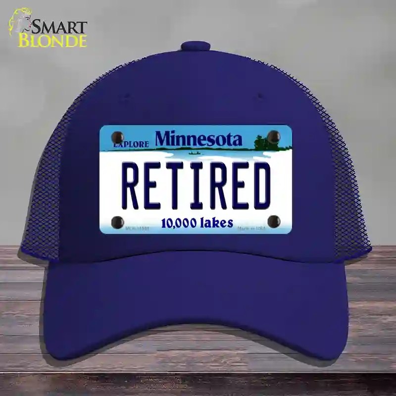 HAT18-MLP-11060 Retired Minnesota State Novelty License Plate Hat, Mesh - Royal Blue