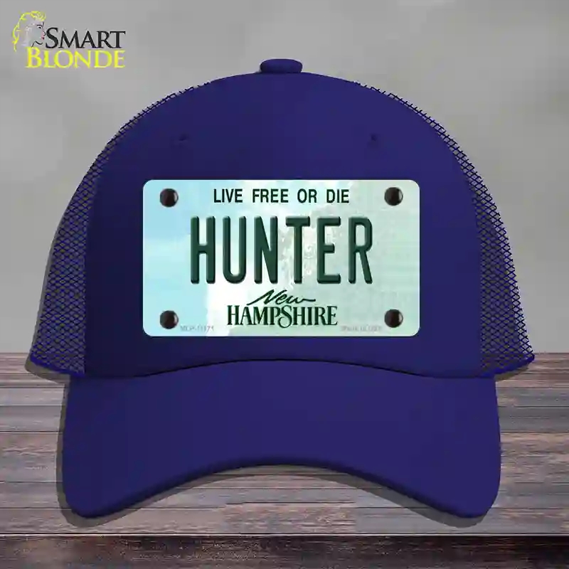 HAT18-MLP-11171 Hunter   Hampshire State Novelty License Plate Hat, Mesh - Royal Blue