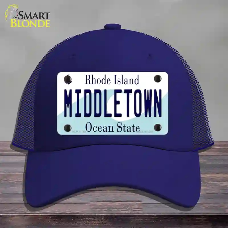 HAT18-MLP-11196 Middletown Rhode Island State Novelty License Plate Hat, Mesh - Royal Blue