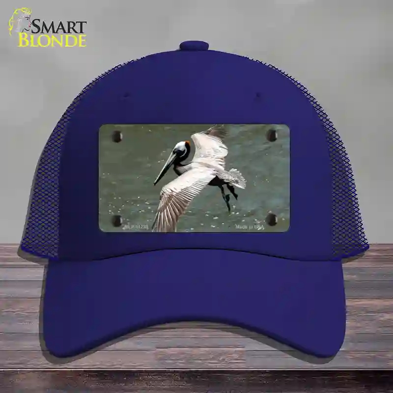 HAT18-MLP-11239 Pelican in Flight Novelty License Plate Hat, Mesh - Royal Blue