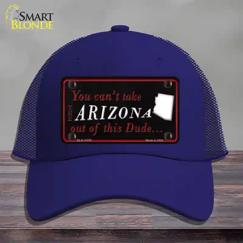 HAT18-MLP-11257 Arizona Dude Novelty License Plate Hat, Mesh - Royal Blue