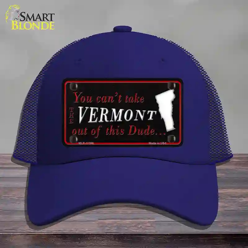 HAT18-MLP-11299 Vermont Dude Novelty License Plate Hat, Mesh - Royal Blue