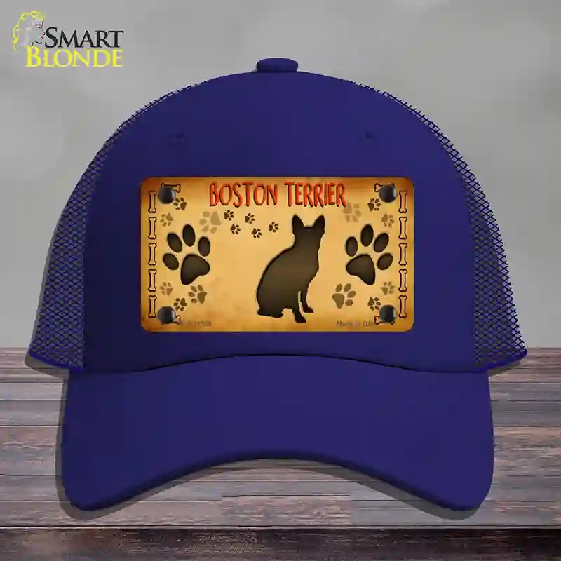 HAT18-MLP-11305 Boston Terrier Novelty License Plate Hat, Mesh - Royal Blue