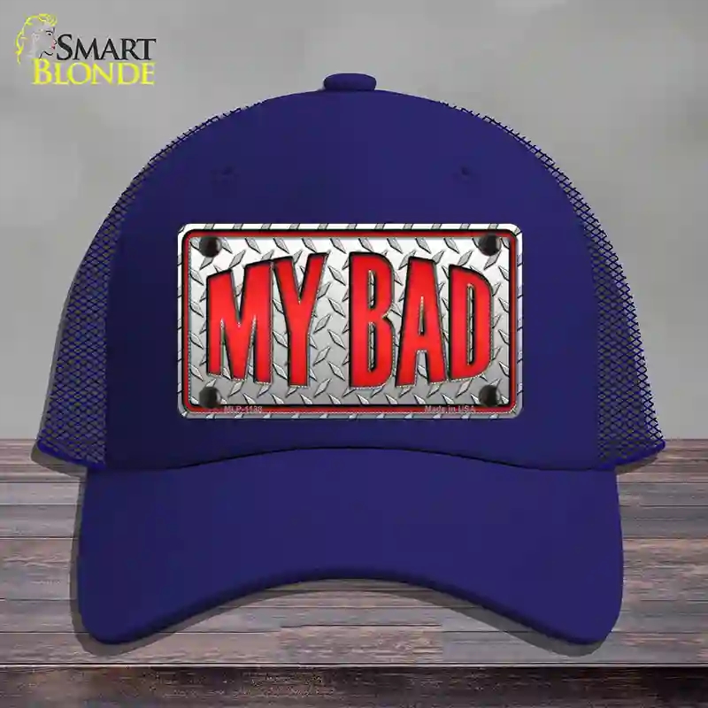 HAT18-MLP-1138 My Bad Novelty License Plate Hat, Mesh - Royal Blue