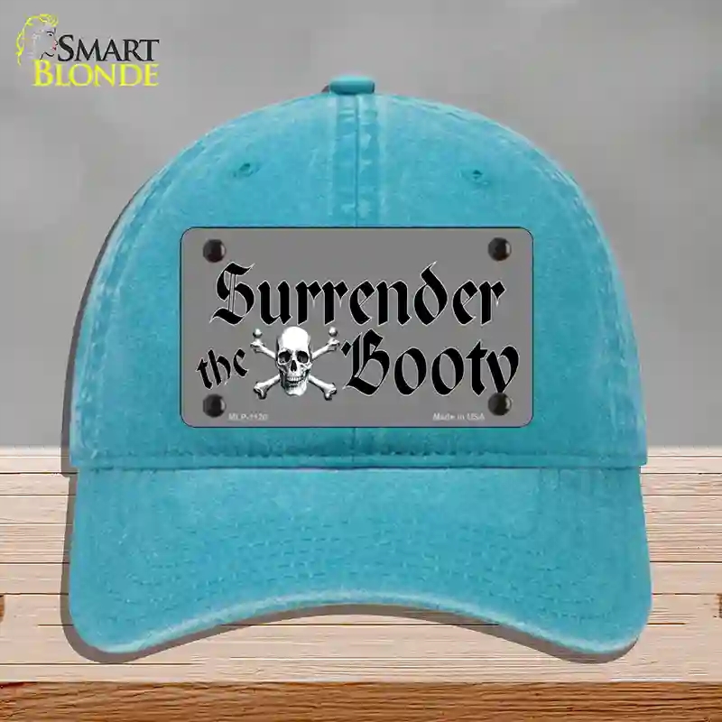 HAT10-MLP-1120 Surrender the Booty Novelty License Plate Hat, Unconstructed Cotton - Lake Blue