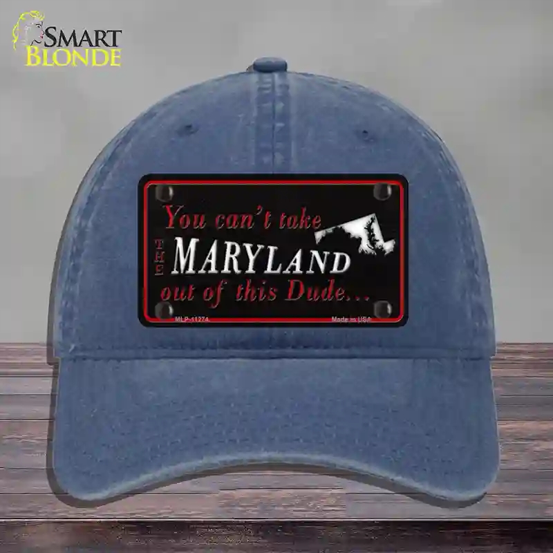 HAT11-MLP-11274 Maryland Dude Novelty License Plate Hat, Unconstructed Cotton - Navy