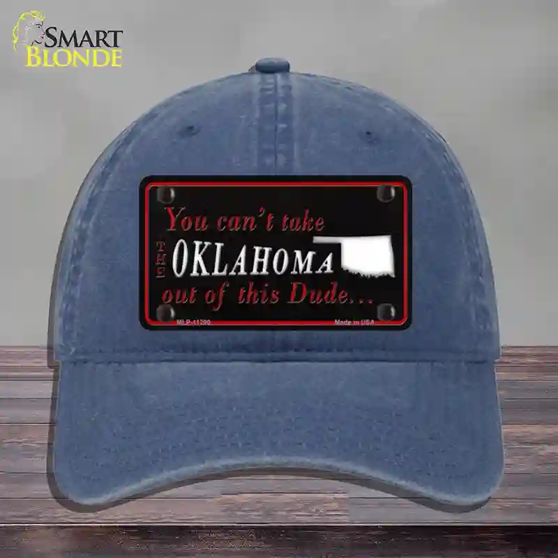 HAT11-MLP-11290 Oklahoma Dude Novelty License Plate Hat, Unconstructed Cotton - Navy