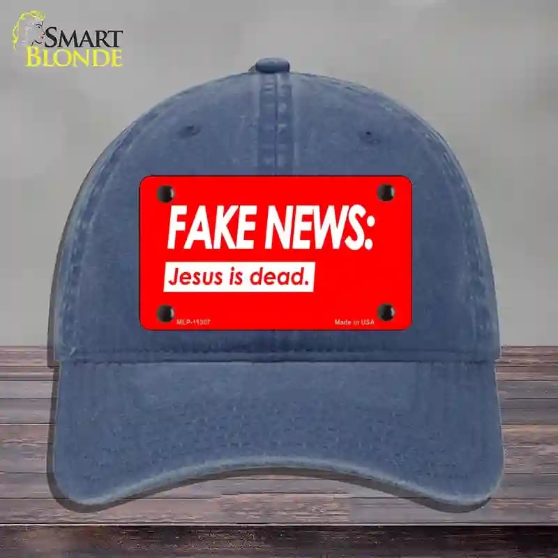 HAT11-MLP-11307 Fake  s Jesus is Dead Novelty License Plate Hat, Unconstructed Cotton - Navy