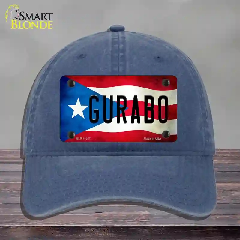 HAT11-MLP-11347 Gurabo Puerto Rico Flag Novelty License Plate Hat, Unconstructed Cotton - Navy