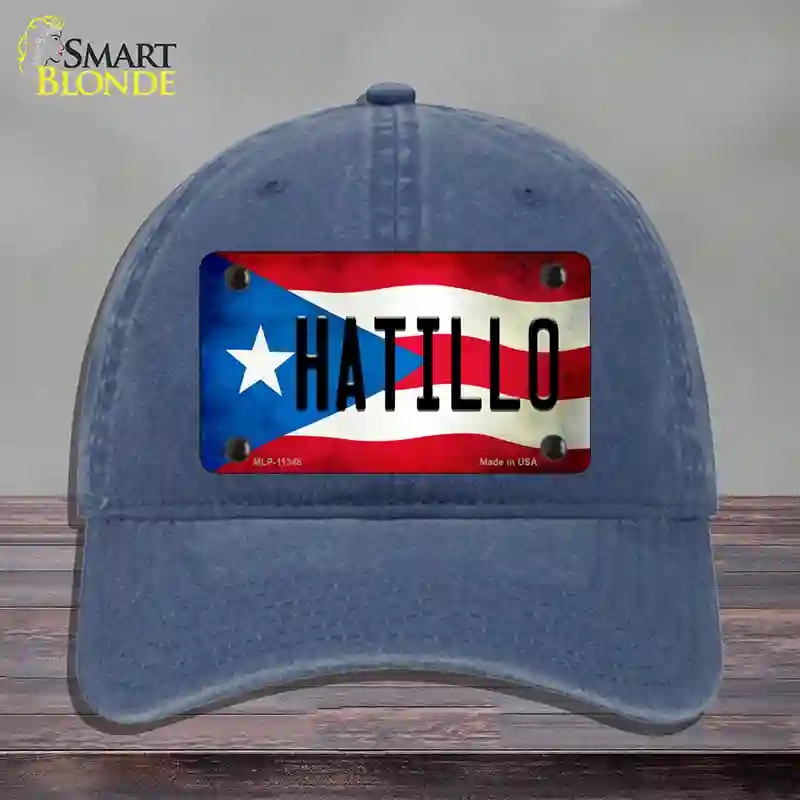 HAT11-MLP-11348 Hatillo Puerto Rico Flag Novelty License Plate Hat, Unconstructed Cotton - Navy