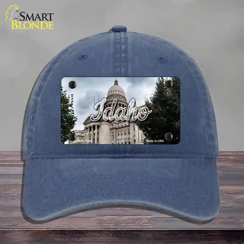HAT11-MLP-11596 Idaho Capital Building State Novelty License Plate Hat, Unconstructed Cotton - Navy