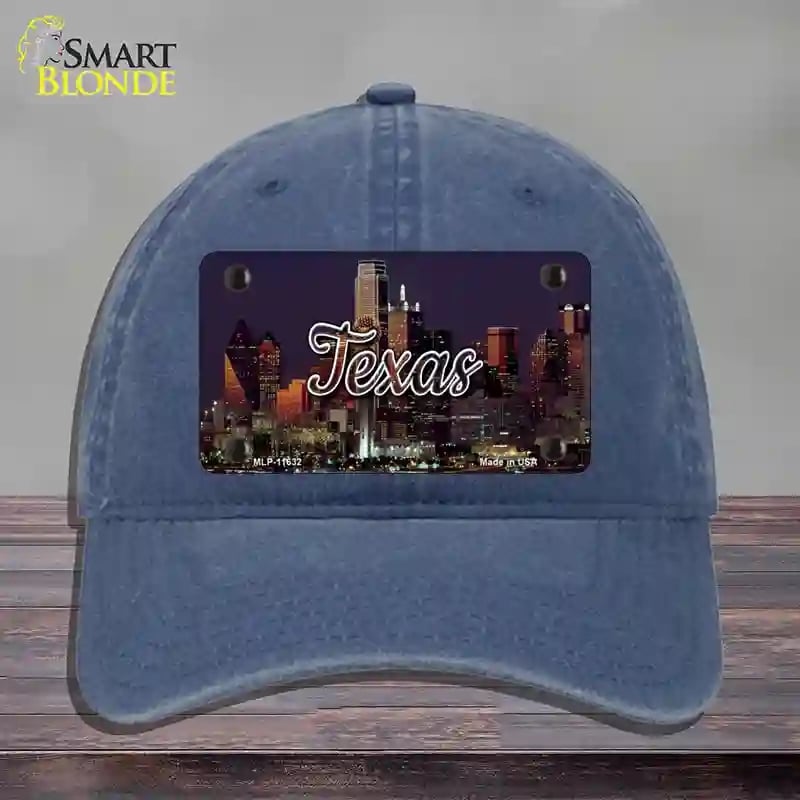 HAT11-MLP-11632 Texas City Lights Novelty License Plate Hat, Unconstructed Cotton - Navy