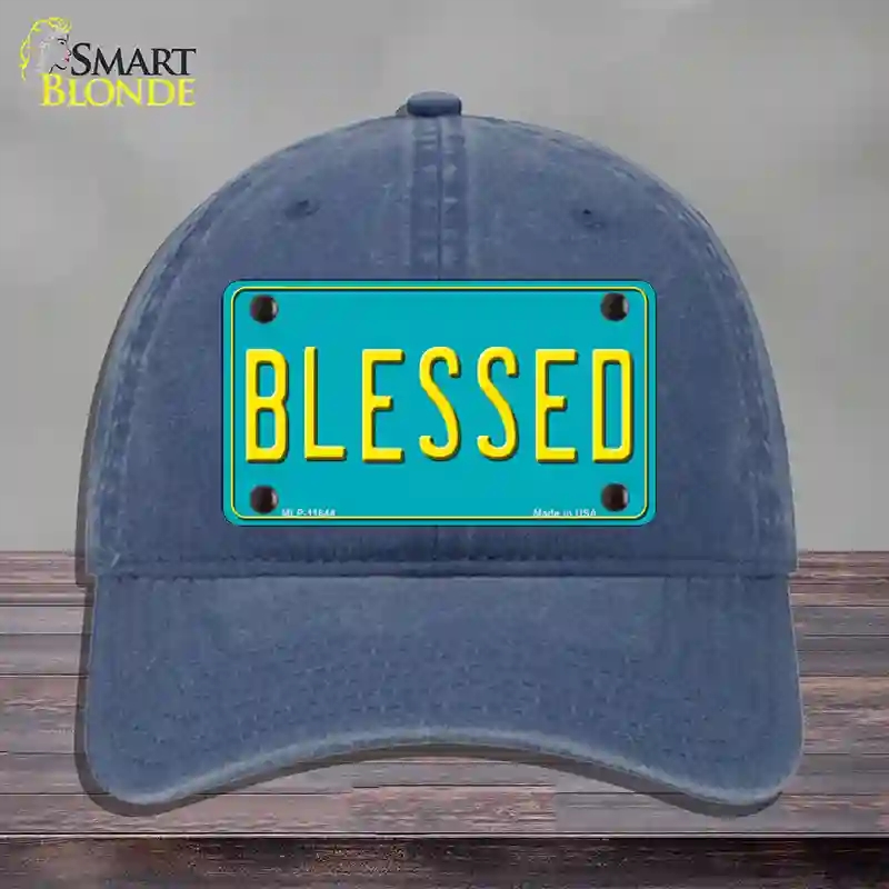 HAT11-MLP-11644 Blessed Novelty License Plate Hat, Unconstructed Cotton - Navy