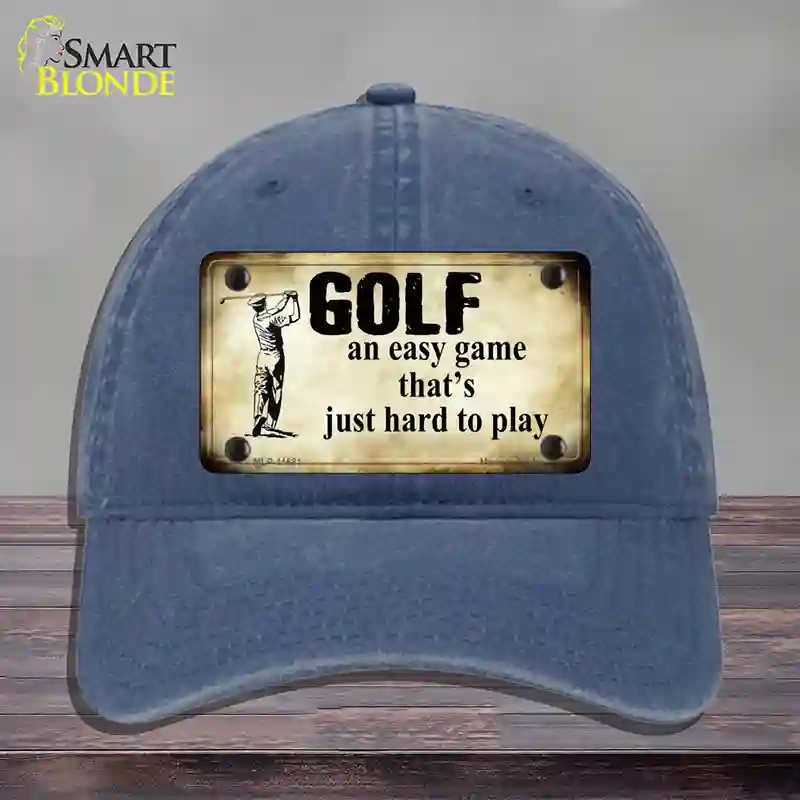 HAT11-MLP-11681 Golf An Easy Game Novelty License Plate Hat, Unconstructed Cotton - Navy