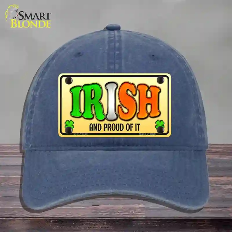 HAT11-MLP-11740 Irish & Proud Novelty License Plate Hat, Unconstructed Cotton - Navy